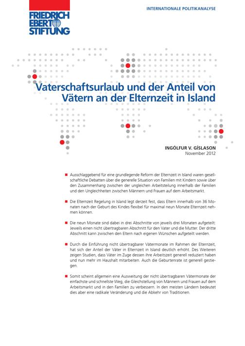 Vaterschaftsurlaub und der Anteil von Vätern an der Elternzeit in Island