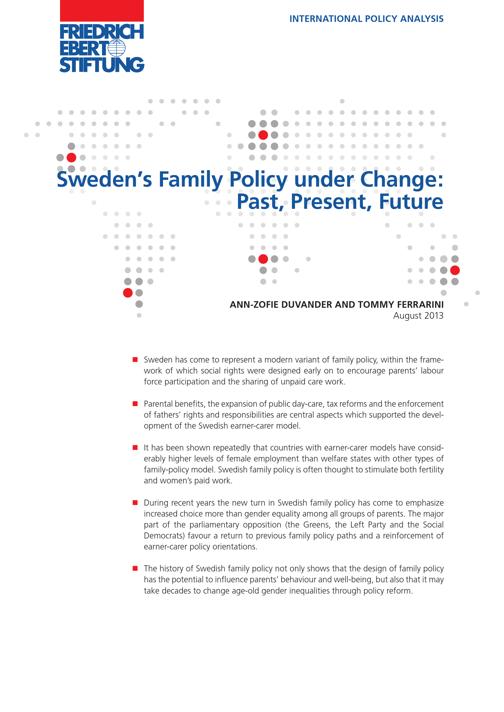 Sweden's familiy policy under change
