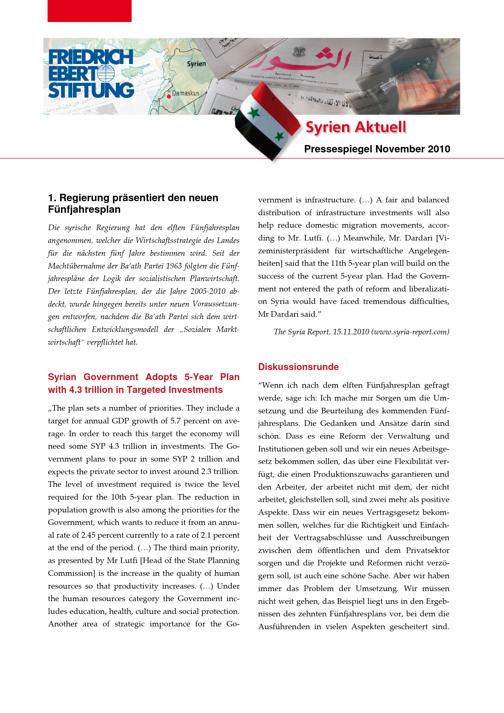 Syrien aktuell (2010) November