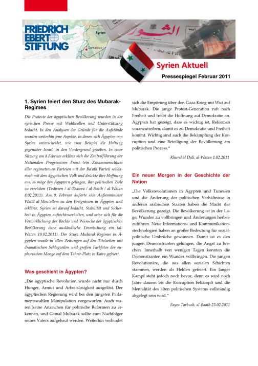 Syrien aktuell (2011) Februar