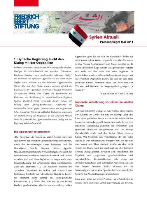 Syrien aktuell (2011) Mai