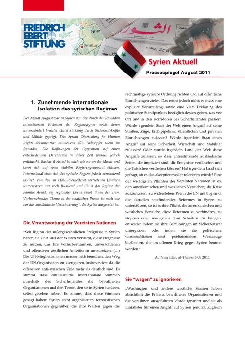 Syrien aktuell (2011) August
