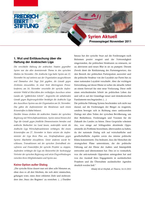 Syrien aktuell (2011) November