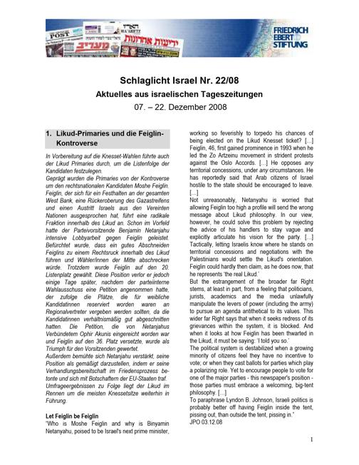Schlaglicht Israel (2008) H. 22