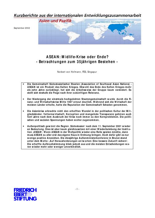 ASEAN: Midlife-Krise oder Ende?