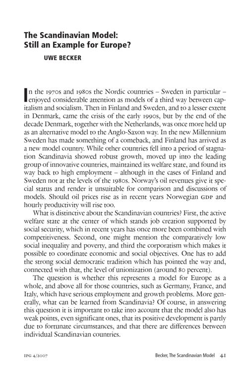 The Scandinavian model