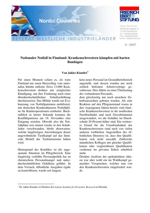 Nationaler Notfall in Finnland