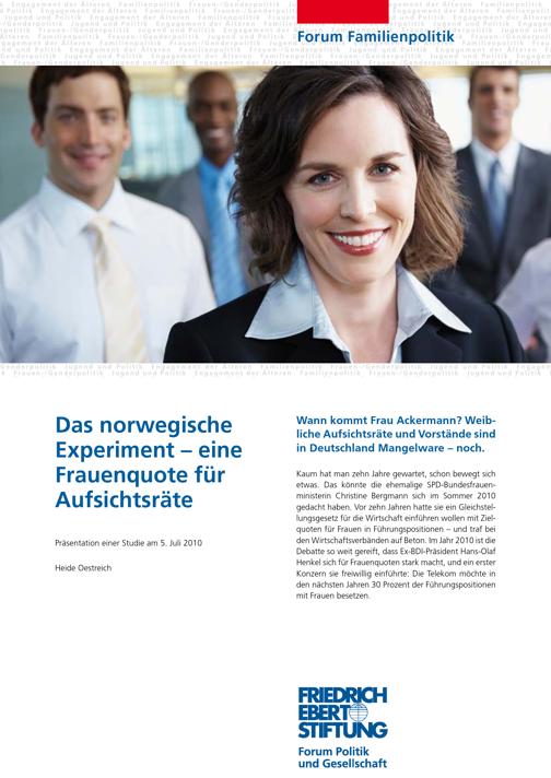 Das norwegische Experiment - eine Frauenquote für Aufsichtsräte