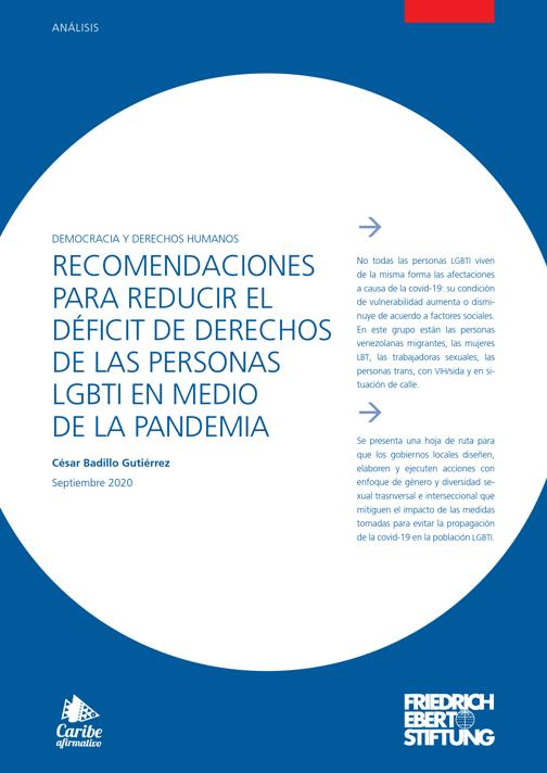 Recomendaciones para reducir el déficit de derechos de las personas LGBTI en medio de la pandemia